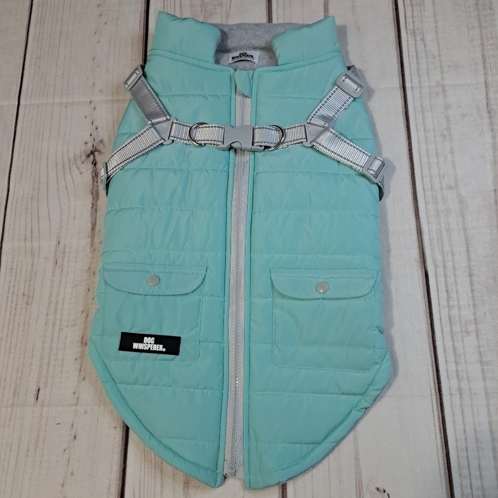 Dog Whisperer Light Blue Puffer Step Into Jacket Harness Size Large